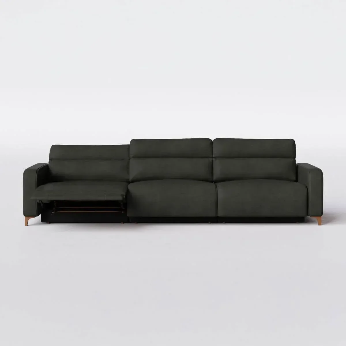 Ver imagem 7 de Sofá 5 Lugares Hollywood Reclinável Elétrico 3,66m em Couro:musgo Verde