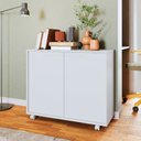 Ver imagem 2 de Balcão em MDP com 2 Portas 2 Prateleiras e 4 Pés com Rodízios BRV Móveis