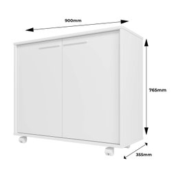 Balcão em MDP com 2 Portas 2 Prateleiras e 4 Pés com Rodízios BRV Móveis - 3