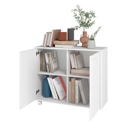 Balcão em MDP com 2 Portas 2 Prateleiras e 4 Pés com Rodízios BRV Móveis - 8