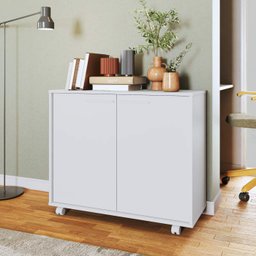 Balcão em MDP com 2 Portas 2 Prateleiras e 4 Pés com Rodízios BRV Móveis - 1