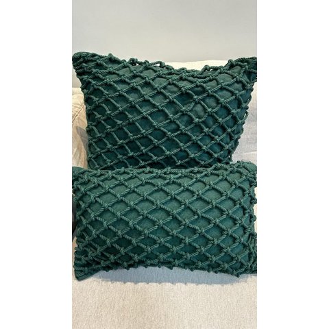 Almofada Macramê C/ Corda 0,50x0,50 Musgo