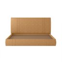 Ver imagem 2 de Cama Moderna Aspen King Box com Cabeceira Estofada Base Flutuante Pu Caramelo G99 - Gran Belo
