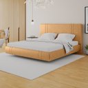 Ver imagem 1 de Cama Moderna Aspen King Box com Cabeceira Estofada Base Flutuante Pu Caramelo G99 - Gran Belo
