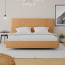 Ver imagem 5 de Cama Moderna Aspen King Box com Cabeceira Estofada Base Flutuante Pu Caramelo G99 - Gran Belo