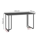 Ver mais imagens de Mesa Escrivaninha com Gaveteiro P1069 e P1072 Industrial 4 Gavetas 135cm Grafite Placa & Ponto