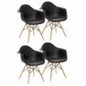 Kit 4 Cadeiras Charles Eames Eiffel com Braço Preta Branca Bege Outras - 1
