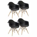 Ver imagem 1 de Kit 4 Cadeiras Charles Eames Eiffel com Braço Preta Branca Bege Outras