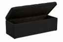 Ver mais imagens de Kit Cabeceira Mais Calçadeira com Bau Eros Casal 140 cm para Cama Box Suede Preto Biselos-Decor
