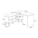 Ver imagem 3 de Mesa em L com 1 Porta Basculante Londres Carvalho Branco