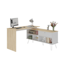 Ver imagem 1 de Mesa em L com 1 Porta Basculante Londres Carvalho Branco