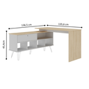 Ver imagem 2 de Mesa em L com 1 Porta Basculante Londres Carvalho Branco