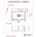 Ver imagem 6 de Kit Cuba Q395 Torneira Pratika 1060 Metal Válvula Click 1 1/2 Polegada Compace