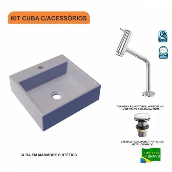 Kit Cuba Q395 Torneira Pratika 1060 Metal Válvula Click 1 1/2 Polegada Compace - 3