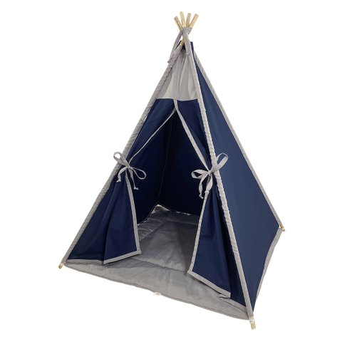 Cabana Pet Camping Cachorro Gato - Algodão Liso - 70x70x84cm - Azul Marinho
