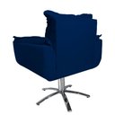 Ver imagem 4 de Poltrona Decorativa Opalla Pés Giratório Metal Suede Azul Marinho - DS Estofados