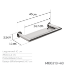 Ver imagem 4 de Porta Shampoo Inox Preto Fosco - Kromus Me0213-40b