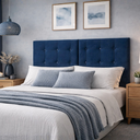 Ver imagem 6 de Cabeceira Estofada 140cm Dobrável P/ Cama de Casal Moderna: Azul Marinho