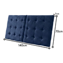 Ver imagem 2 de Cabeceira Estofada 140cm Dobrável P/ Cama de Casal Moderna: Azul Marinho