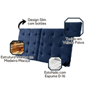 Ver imagem 3 de Cabeceira Estofada 140cm Dobrável P/ Cama de Casal Moderna: Azul Marinho