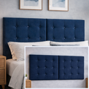 Ver imagem 1 de Cabeceira Estofada 140cm Dobrável P/ Cama de Casal Moderna: Azul Marinho