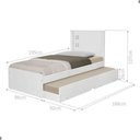 Ver imagem 2 de Bicama Solteiro Bella Vista com Cama Auxiliar MDF MDP Branco Tebarrot Móveis