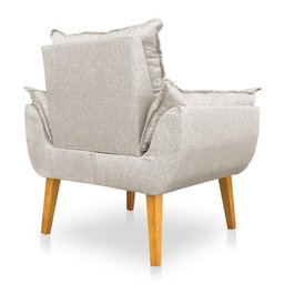 Kit 2 Poltronas Opala Decorativa Luxo Linho Bege Dal Poz Estofados - 4