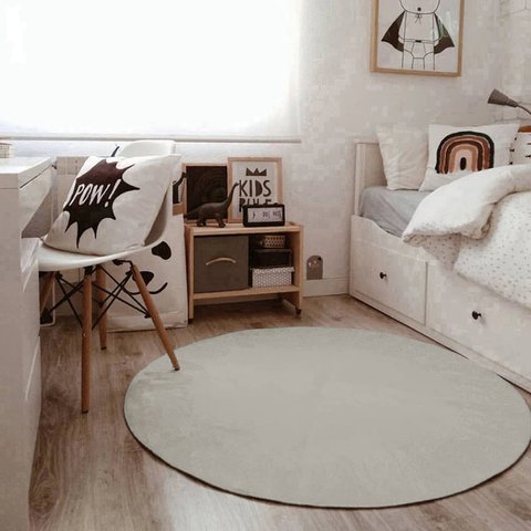 Tapete Boho Redondo Ø140cm Areia - Antiderrapante