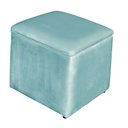 Ver imagem 5 de Poltrona Amamentação com Balanço + Puff Laura Veludo Azul Tiffany