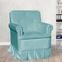 Ver imagem 7 de Poltrona Amamentação com Balanço + Puff Laura Veludo Azul Tiffany