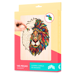 Quebra Cabeça Leão - 145 Peças em Madeira - 1