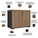 Ver imagem 4 de Balcão para Escritório com Chave Office Multiuso Atria Executiva A02 Nogal Preto - Lyam Decor