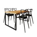 Ver imagem 2 de Conjunto Mesa Madeira Maciça Bernardo 1,30m Ferragem Preta com 4 Cadeiras Alegra Preta