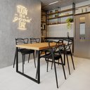Ver imagem 1 de Conjunto Mesa Madeira Maciça Bernardo 1,30m Ferragem Preta com 4 Cadeiras Alegra Preta