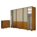 Ver imagem 1 de Guarda Roupa Casal Urban 6 Portas com Espelho Off White com Cômoda São Paulo 6 Gavetas 2 Portas Cina