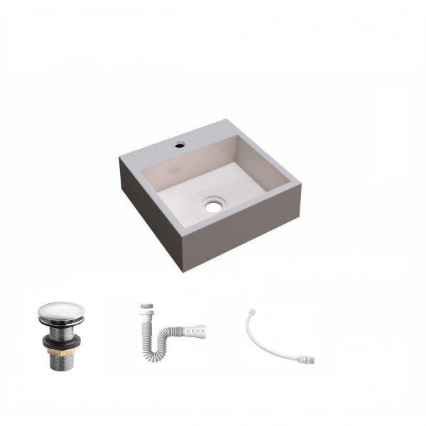 Kit Cuba Q395 com Válvula Click 1 Polegada G Sifão Flexível PVC Compace - 2