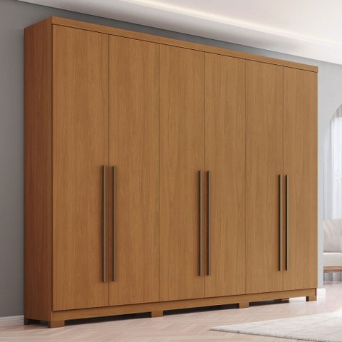 Guarda-roupa Casal New Jade 6 Portas 3 Gavetas Cinamomo - Henn