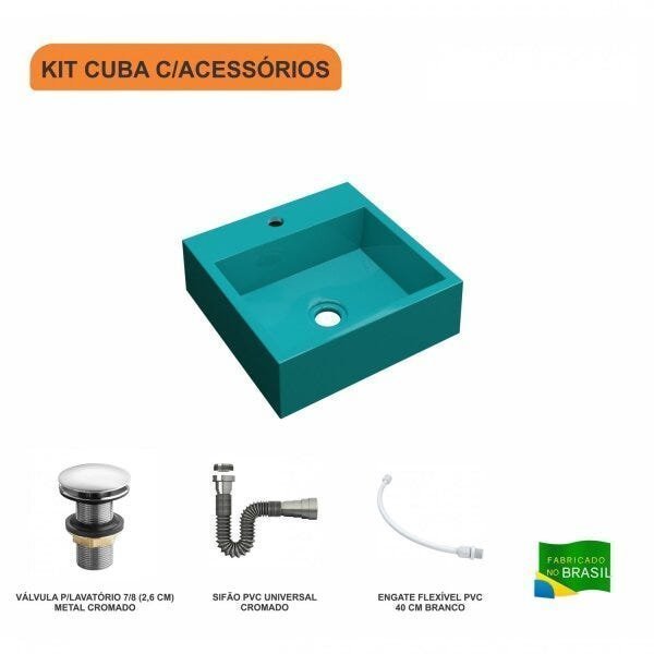 Kit Cuba Q395 com Válvula Click 1 Polegada G Sifão Cromado e Flexível Compace - 3