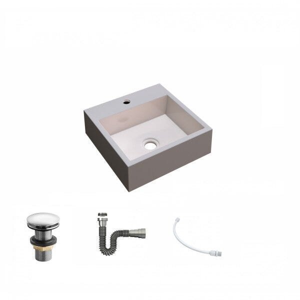 Kit Cuba Q395 com Válvula Click 1 Polegada G Sifão Cromado e Flexível Compace - 2