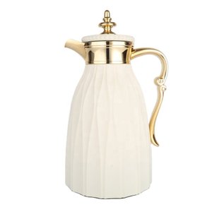 Garrafa Térmica Clássica Branco e Dourado 1l