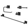 Kit Acessórios Quadrado Banheiro Preto/Black Fosco 4 Peças - 1