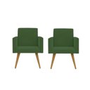 Ver imagem 1 de Kit 02 Poltronas Decorativas Nina Cadeira Escritório Recepção Verde
