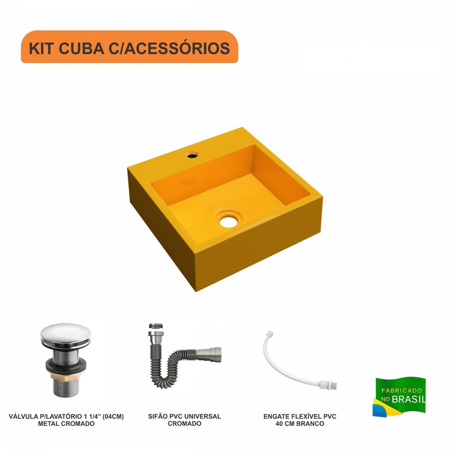 Kit Cuba Q395 Válvula Click 1 1/2 Polegada Sifão Flexível Cromado Compace - 3
