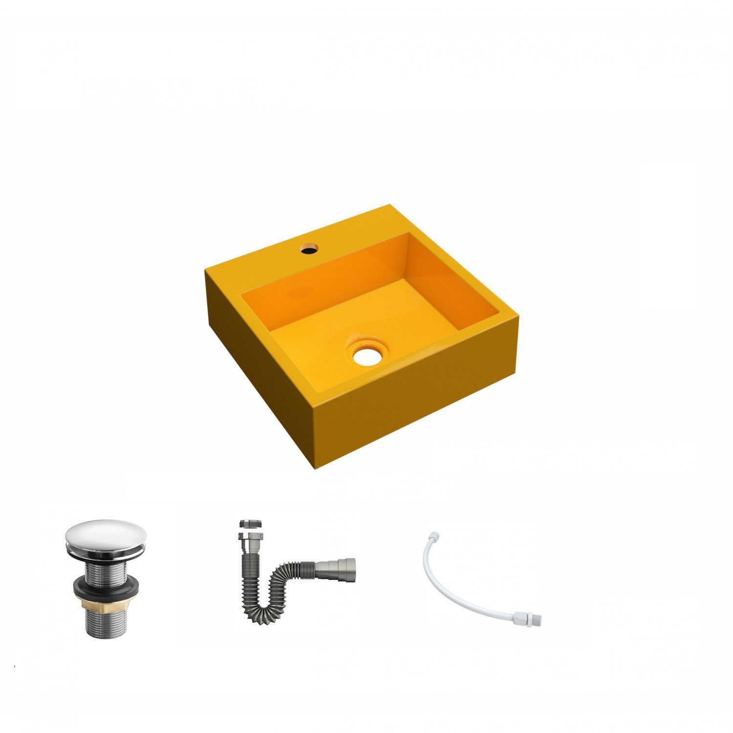 Kit Cuba Q395 Válvula Click 1 1/2 Polegada Sifão Flexível Cromado Compace - 2
