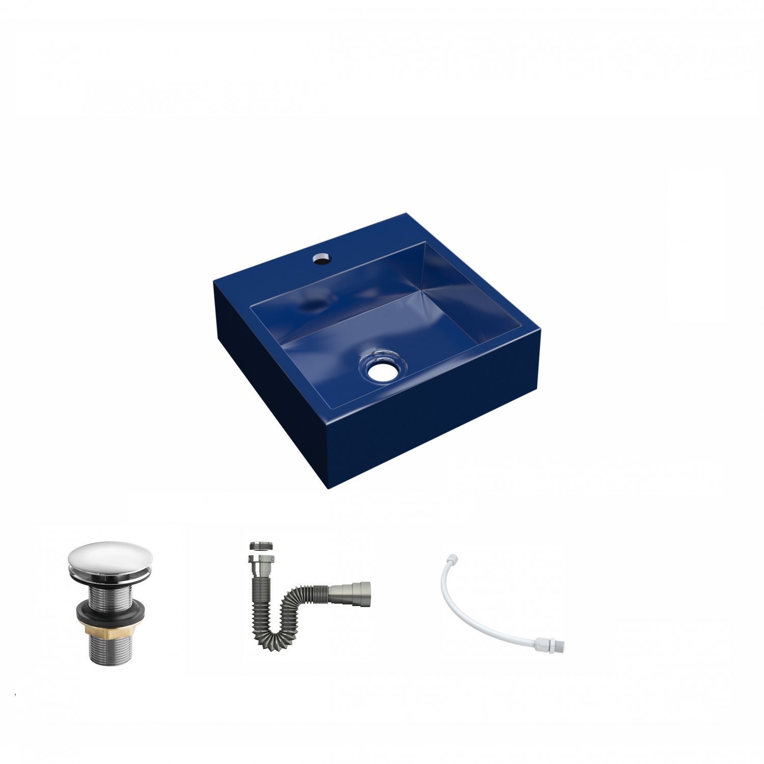 Kit Cuba Q395 Válvula Click 1 1/2 Polegada Sifão Flexível Cromado Compace - 2