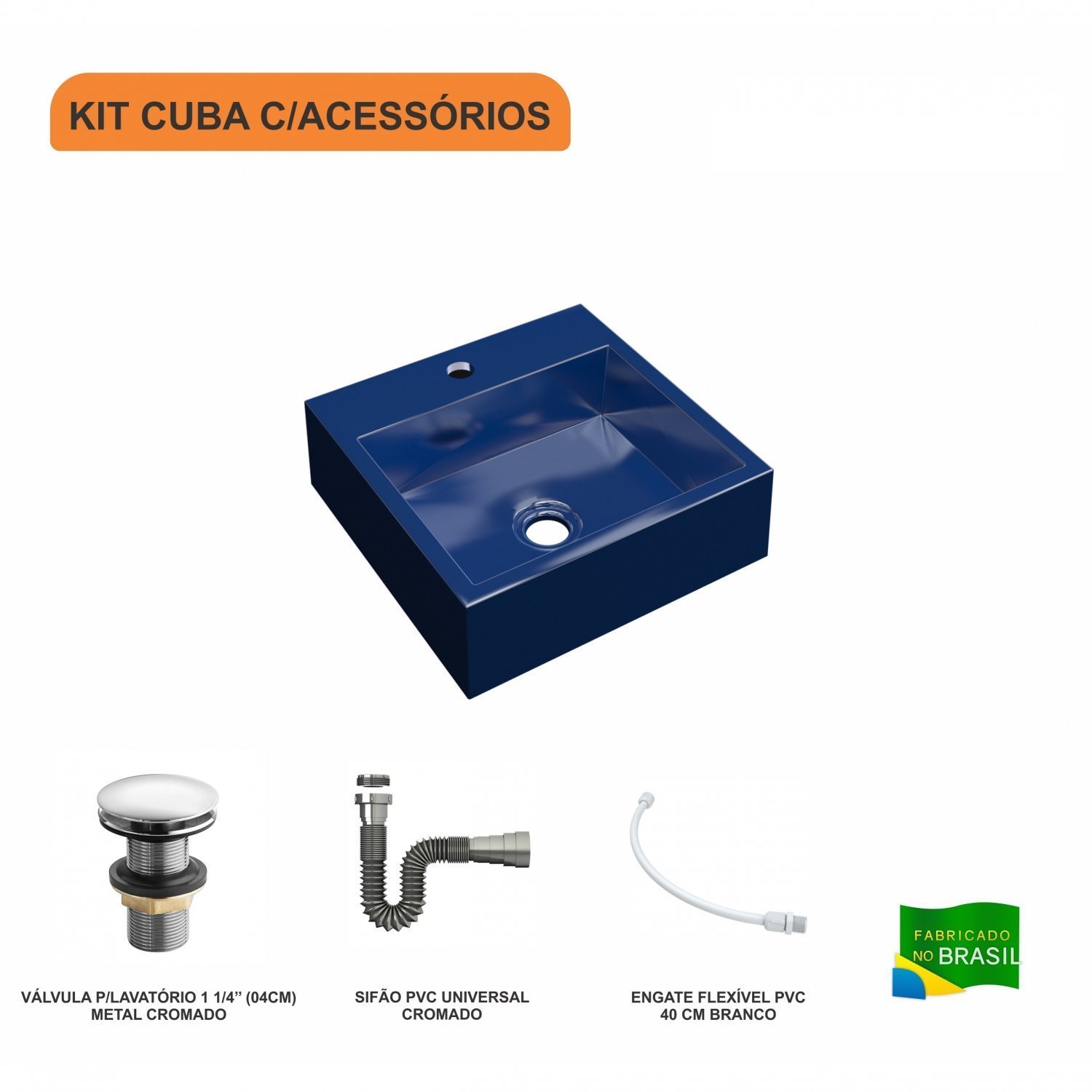 Kit Cuba Q395 Válvula Click 1 1/2 Polegada Sifão Flexível Cromado Compace - 3