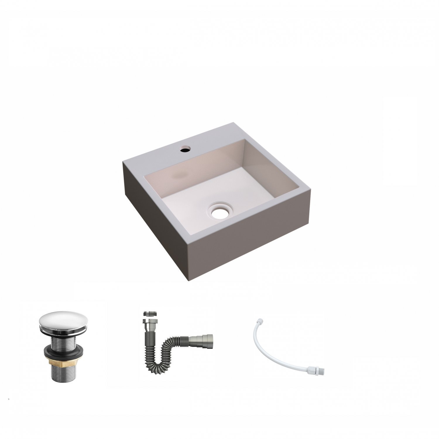 Kit Cuba Q395 Válvula Click 1 1/2 Polegada Sifão Flexível Cromado Compace - 2