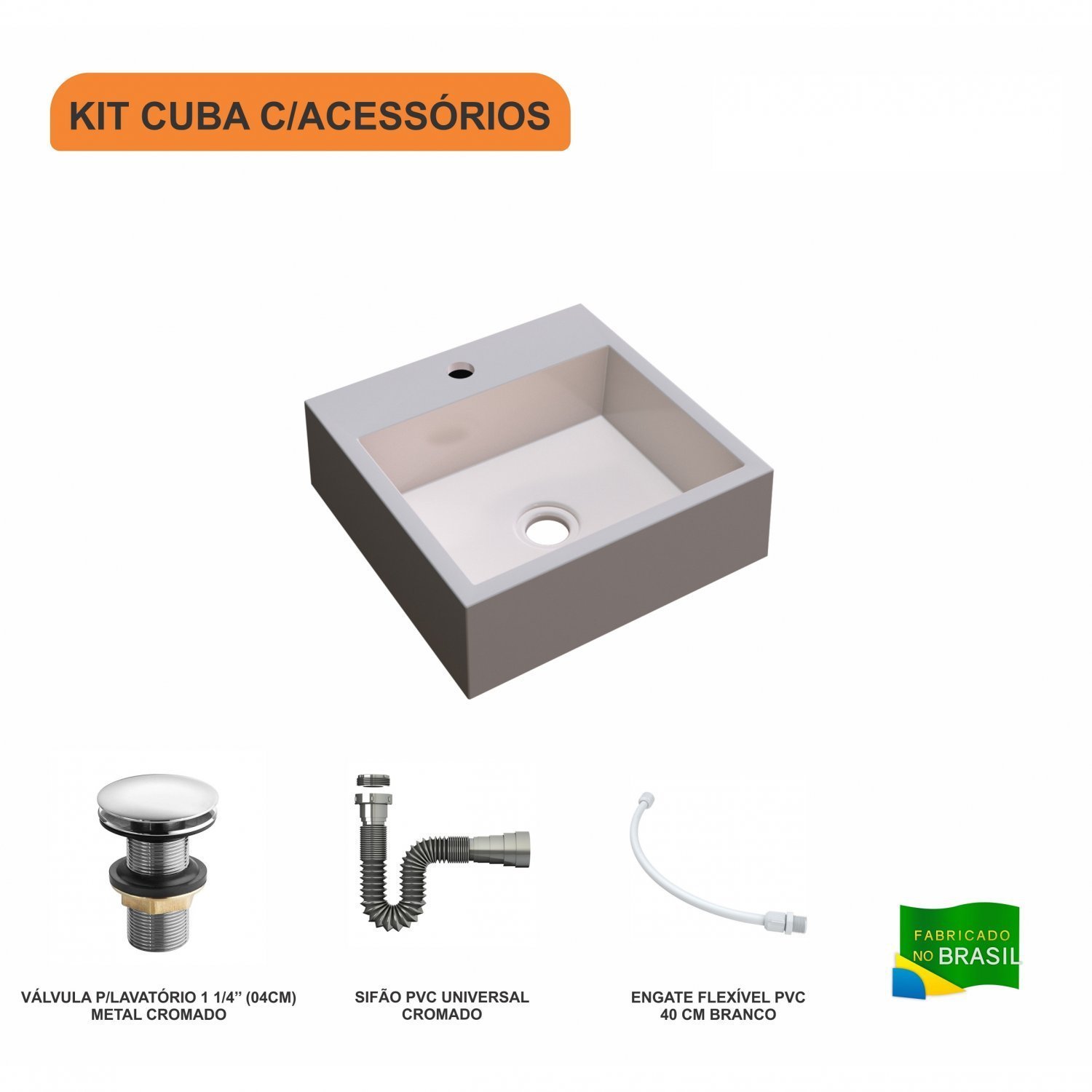 Kit Cuba Q395 Válvula Click 1 1/2 Polegada Sifão Flexível Cromado Compace - 3