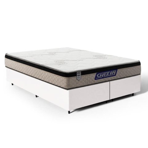 Cama Box com Colchão Gazin de Espuma D33 Pillow In Force Mid Queen 158cm