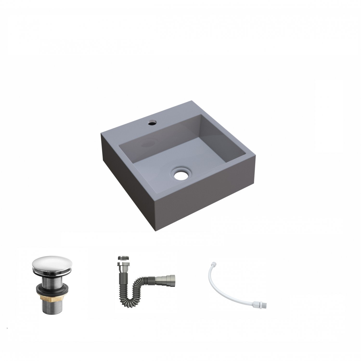 Kit Cuba Q395 Válvula Click 1 1/2 Polegada Sifão Flexível Cromado Compace - 2